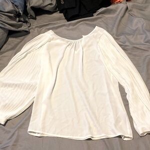 J. Crew pleated sleeve ivory blouse